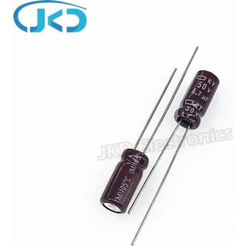 50pcs/Lot 4.7UF 50V Japan NCC KY Series 5*11mm Low ESR Long Life 50V4.7UF Aluminum Electrolytic Capacitor NIPPON CHEMI-CON