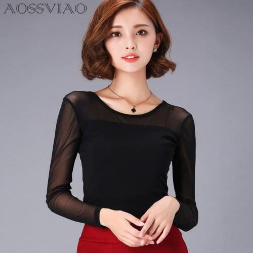 Черные блузки AOSSVIAO China At AliExpress
