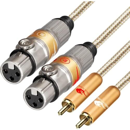 Hifi Dual RCA male to Dual XLR male Adapter Audio Stereo Cable Amplifier Speaker Mixer Subwoofer Recorders Home Theater Cables