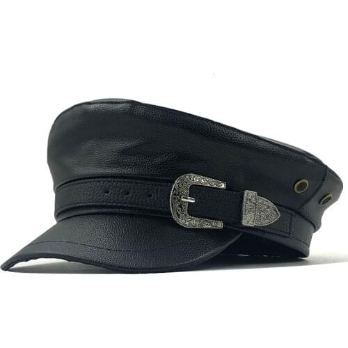 Girl Beret Female Autumn Winter Hats For Women Ladies 100%Pu Leather Beret Cap Boina Feminina Gorras Bone Vintage England Black