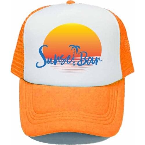 Fashion Dusk Sunrise Sunset Baseball cap Women Men Beach Palm Tree Mesh Snapback Hats Seaside Summer Bar Trucker Hats YY314
