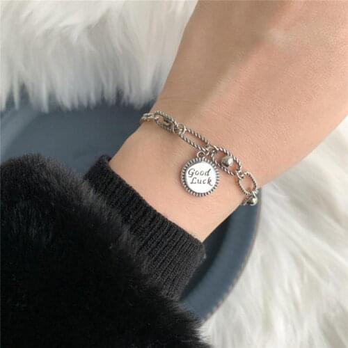 Vintage 925 Sterling Silver Round Bead Charm Bracelet &Bangle For Women Girls Wedding Jewelry Birthday Party SL235