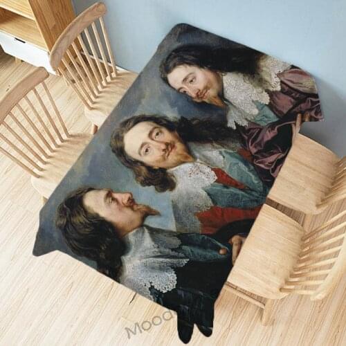 UK Royal Painter Van Dyck Portrait Baroque Style Oil Painting Reproduction Wall Art Tapestry Waterproof Tablecloth Table Cloth