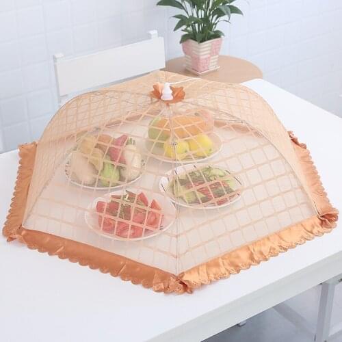 Food Covers Kitchen Accessories Tools Foldable Food Umbrella Cover Anti-Mosquito Mesh Net Tent Anti Fly Mosquito Food Covers
