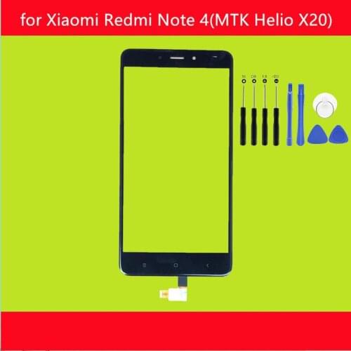 For Xiaomi Redmi Note 4 MTK Touch Screen Front Glass Touch Panel Cover Front Outer Glass Lens for Redmi Note4 Repair Parts