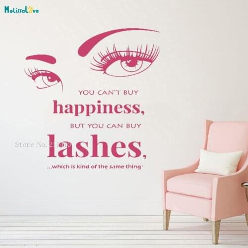 Home Decoration Sex Design Eyelashes Poster Eyebrows Decal Lashes Decal Beauty Salon Decal Customized Wall Decals Sticker YT937