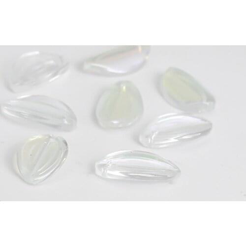 DoreenBeads Glass AB Rainbow Color Aurora Borealis Beads Petaline Pale Yellow Jewelry DIY Findings Accessories Charms, 50 PCs