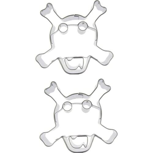 Skeleton head shape 2 piece cookie cutting molds, baking tools, cake decorating soft candy tools
