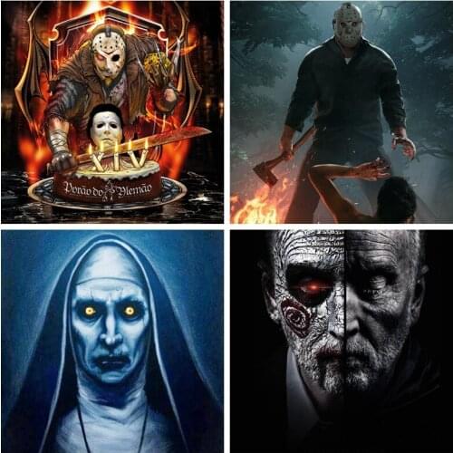 Surprise Box Diamond Painting Cross Stitch Horror IT Film Killer Characters" Poster 5D DIY Lucky Box Embroidery Gift Home Decor