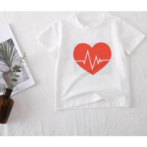 Kawaii Toddler Girl Clothes New Girls Tshirt Love Heart Warm Print Kids T Shirt For Boys Toddler Clothing 2 3 4 5 6 7 8 9 Years