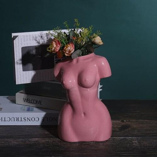 Ceramics Body Abstract Art Flower Vase Female Sculpture Vases Home Decoration Accessories Wedding Vases for Table Decorations