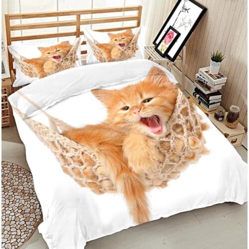 California king Luxury cat bedding set 3D bedding sets bedsheet Pillowcase duvet bed cover flat sheet juegos de cama