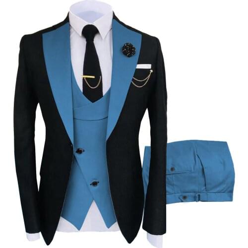 New Costume Homme Tailor Made Party Stage Mens Suit Groomsmen Regular Fit Tuxedo 3 Peice Set Jacket+Trousers+Vest