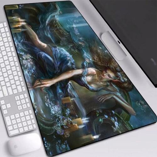 Mouse Pad XXXL Classical Beauty Picture Non-slip Softy with Locked Edge Nature Rubber Computer Mousepad for Gamer