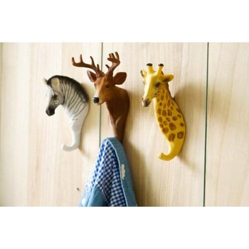 Creative Resin Decoration Hook Wall Hanging Coat Rack 3D Animal Towel Rack Hat Hook