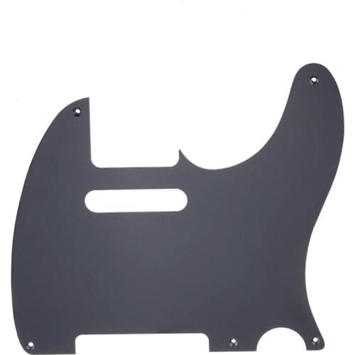 Musiclily Pro 5-Hole Guitar Pickguard for MIJ JPN Japan Tele Style, 1Ply Black
