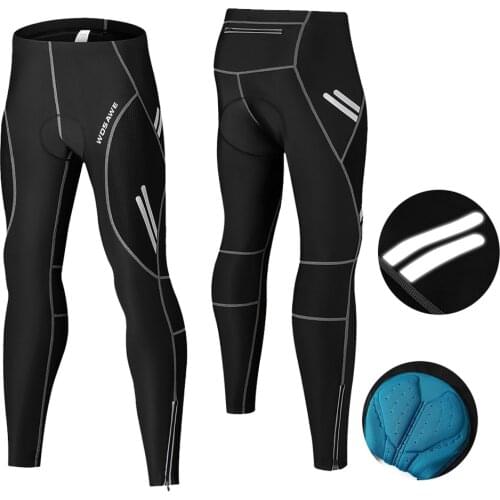 WOSAWE Mens Cycling Pants Breathable Quick Dry MTB Bike Bicycle Trousers Silicone Cushion Pad Outdoor Sports Pant Reflective