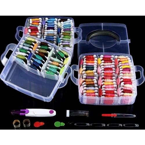 1PC Cross Stitch Thread Boxed Set 150 Colors Embroidery Craft Thread Set Bobbin Cross Stitch Storage Holder Boxes