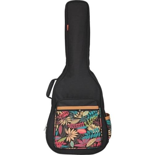 Thickened Guitar Bag Sponge Guitar Shoulder Backpack 40/41 Inch Full-blown Flowers Acoustic Guitar Bag