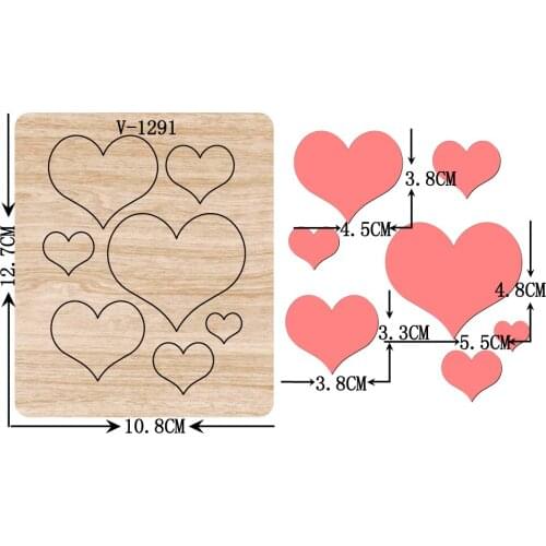 New Love heart Wooden Dies Cutting Dies Scrapbooking /Multiple Sizes /V-1291