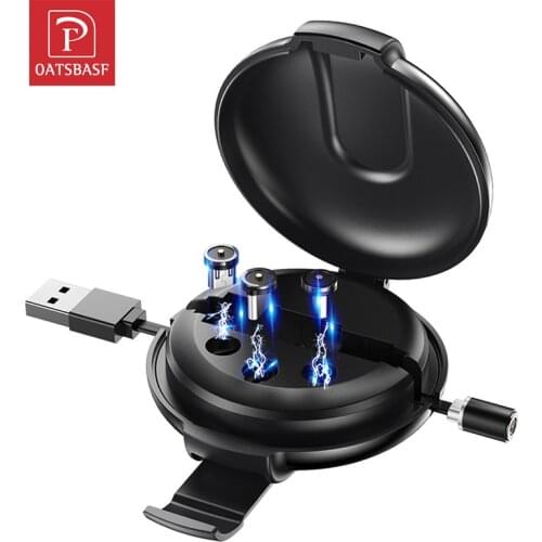 Oatsbasf Magnetic Cable Type C USB for Xiaomi Mi 9 Micro USB Cable magnetic charging Retractable cable for Iphone Huawei Samsung