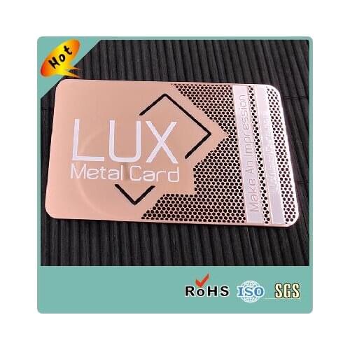 Wholesale cheap customized rose gold plating metal business name card