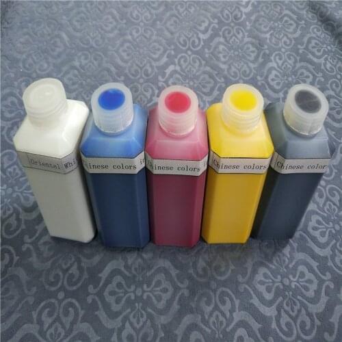 High quality ChineseTextile pigment color ink 250ML*4 per set + USA import Orient White ink 250ML