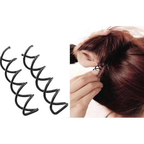 Furling Girl Pack of 2/6/10 Black Silver Gold Metal Spiral Hair Pin Hair Clip Bridal Wedding Accessories with Protection Tips
