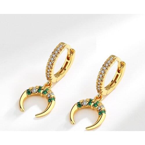 VENTFILLE 925 Sterling Silver Colorful Tribal Retro Crescent Earrings For Women Personalized Trendy Jewelry Accessories 2021 New