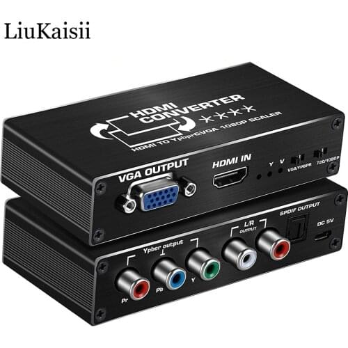 1080P HDMI to Ypbpr+R/L Converter HDMI to VGA/RGB (5RCA) Adapter