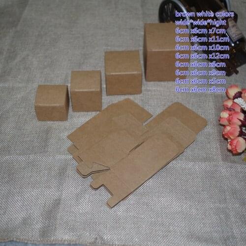 2018 50pcs In/ 6x6x5/6/7/8/12cm 8sizes White/brown Kraft Paper Box Diy Lipstick Perfume Bottle Packaging For Valve Tube Package