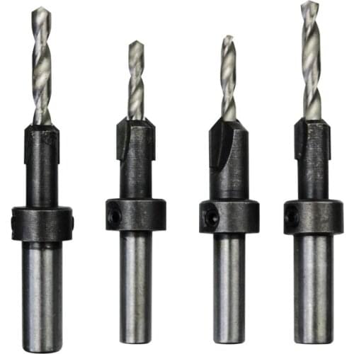 3.5mm 4mm 4.2mm 5mm Carbide Alloy Woodworking Wood Carpentry Cone Reaming Chamfer Cutter Step Twist Countersink Drill Bit