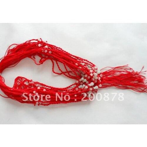 50PCS Hand Wrapped Adjustable Chains for Pendats Red Rope with Jadestone Beads