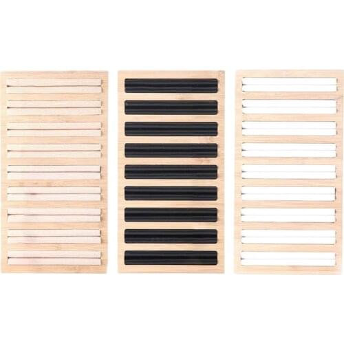 9 Lines Jewelry Bamboo Display Stand Showcase Ring Organizer Tray