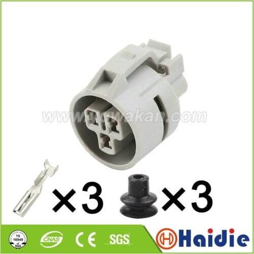 Free shipping 2sets 3pin auto waterproof wiring cable harness sealed plug connector 6187-3901