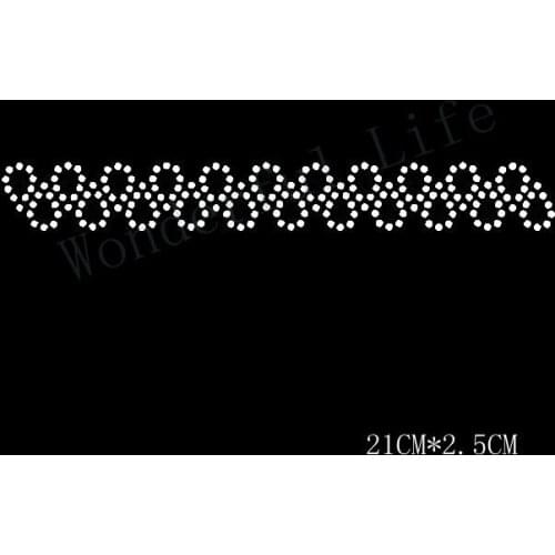 Free shipping water drop dot white strips dot for clothing Hotfix Rhiestone Transfer Design Iron on for clothing use