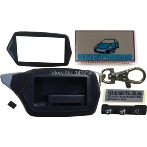 Russian C9 Case Keychain Key Body + C9 LCD display Metal Pin for starline C9 two way LCD remote control Car alarm system