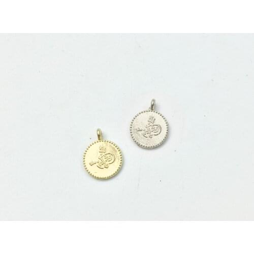 Eruifa 20pcs 10mm Coin Charms Pendant necklace,earring jewelry DIY handmade Gold Lead/Nickle Free
