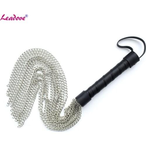 PU Leather Bondage Whip Metal Chain Sex Torture Spanking Paddle Fetish Sex Toys for Couple Sex Products Adult Game BDSM