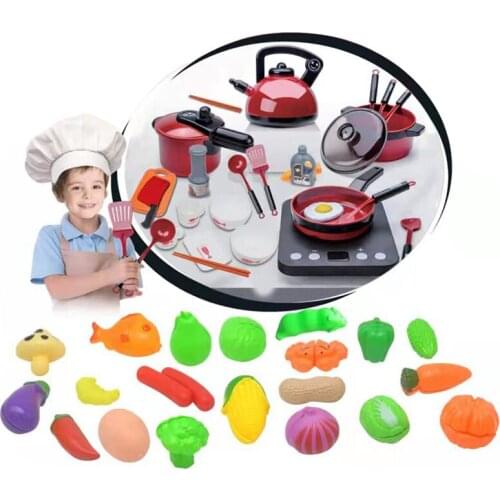 Play House Gift Plastic Kids Kitchen Toy Cooking Cookware Children Play Kitchen Playset for Children