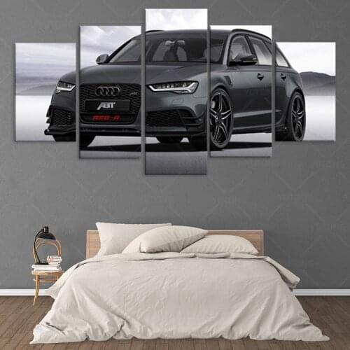 Canvas Prints Painting 5 Pcs Wall Art Audi RS6 ABT 1 car Poster Modern For Living Room Home Decor Modular Pictures