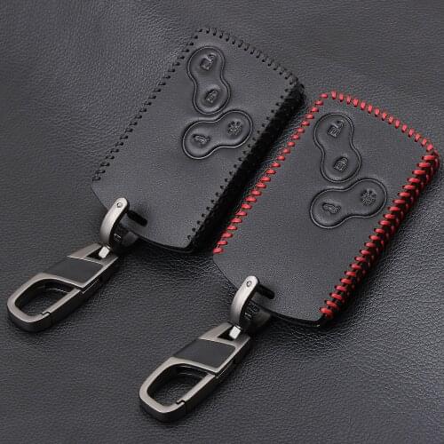 VCiiC Leather Men Car Key Bag Case Cover Key Holde For Renault Koleos Laguna 2 3 Megane 1 2 3 Sandero Scenic Captur Clio Duster