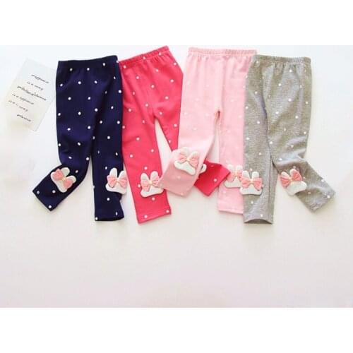 New Autumn Newborn Baby Girls Pants Cotton Leggings Elastic Waist Cartoon Pattern Toddler Bottom
