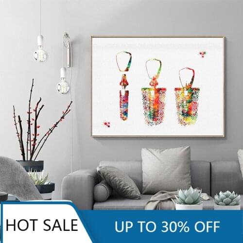 Dental Implant Wall Art Canvas Painting Posters Prints Tooth Anatomical Office Wall Decor Medical Medical Room Decor