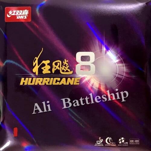 Original DHS Hurricane8 Pips-In Table Tennis Rubber With Sponge