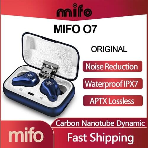 Original Mifo O7 True Wireless Earbuds Bluetooth 5.0 CVC Noise Canceling IPX7 Waterproof Carbon Nanotubes Dynamic TWS Earphone