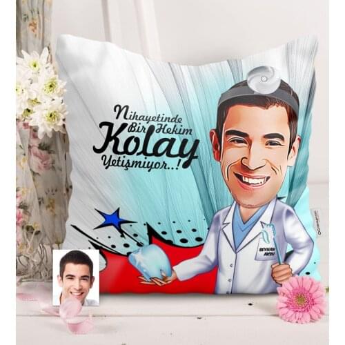 Personalized Mr Dentist Caricature Of Satin pillow-3