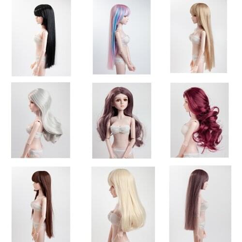 Prettyia 16inch Bjd Doll Hair Long Curly Wig for YOSD 1 / 4 Doll DIY Supplies