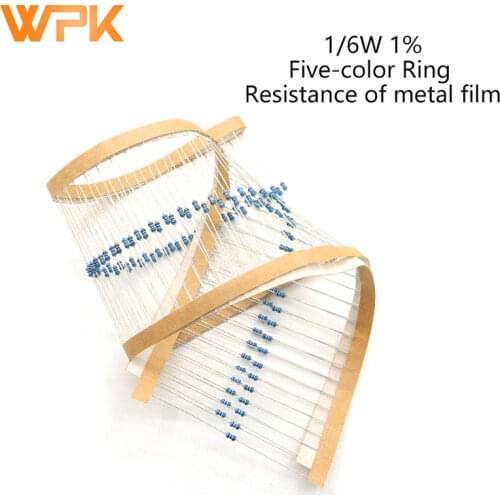 100Pcs 1/6W Metal Film Resistor 0R-22M 1% Tolerance 0.33R 1R 2R 2.7R 3R 6.8R 12R 18R 24R 27R 75R 91R 160R 180R 10 Ohm Resistance