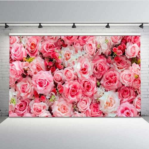 Mehofoto Pink Rose Background for Photography Mothers Day Photo Backdrop Romantic for Photographers Photo Shoot MW-080